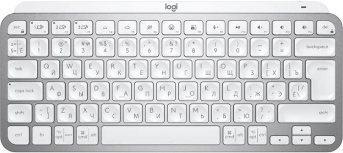 Клавіатура бездротова Logitech MX Keys Mini Wireless Illuminated UA Pale Gray (920-010499)