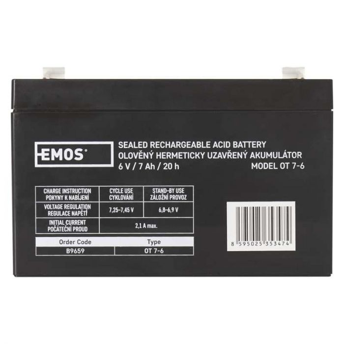 Акумуляторна батарея Emos B9659 6V 7AH (FAST.4.7 MM) AGM