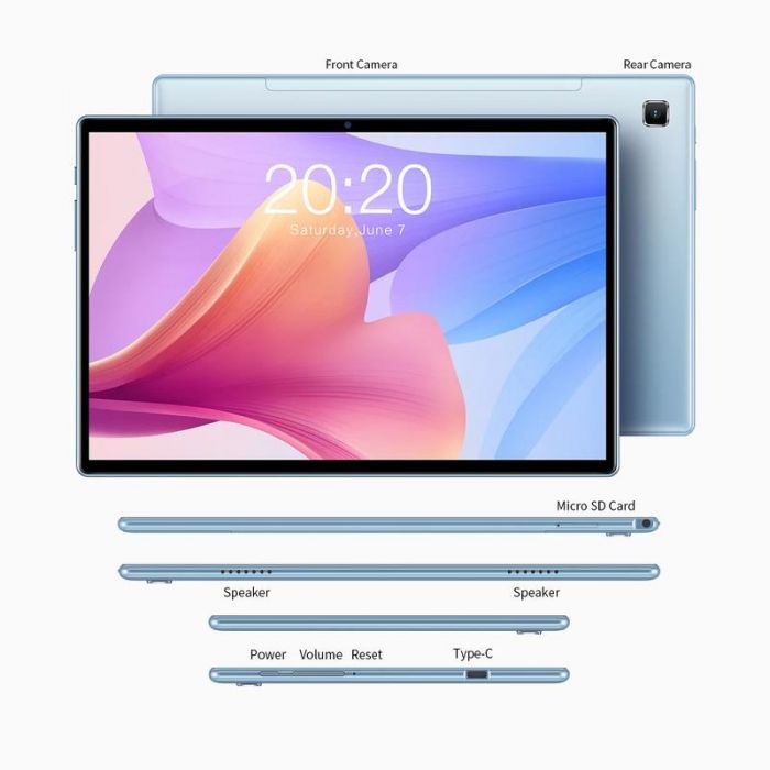 Планшетний ПК Teclast P20S 4/64GB 4G Dual Sim Space Gray (P20S-С/TL-102800) з чохлом