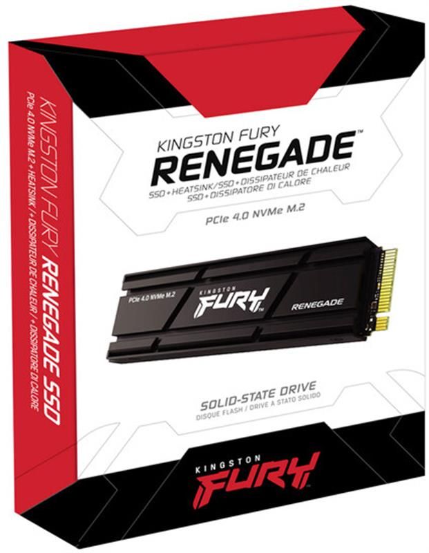 Накопичувач SSD 1TB Kingston Fury Renegade with Heatsink M.2 2280 PCIe 4.0 x4 NVMe 3D TLC (SFYRSK/1000G)