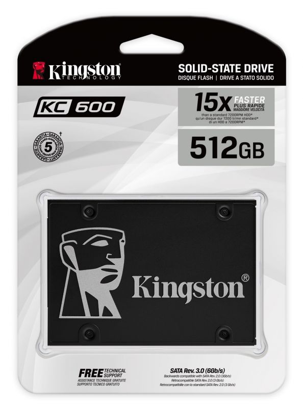 Накопичувач SSD 512GB Kingston KC600 2.5" SATAIII 3D TLC (SKC600/512G)