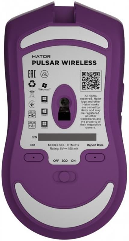 Мишка Hator Pulsar Wireless Lilac (HTM-317) USB