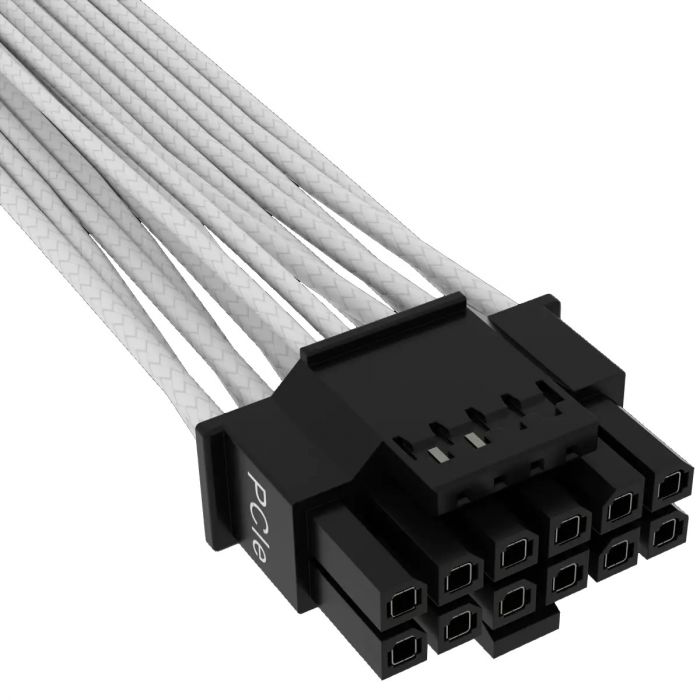 Кабель-перехідник Corsair Premium Individually Sleeved 12+4pin PCIe Gen 5 12VHPWR 600W cable, Type 4, WHITE (CP-8920332)