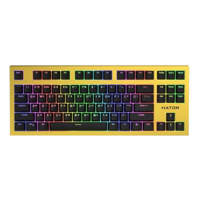 Клавіатура бездротова Hator Skyfall TKL Pro Wireless Yellow (HTK-668)