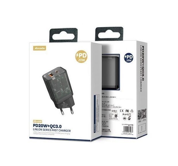 Зарядний пристрій Proda Xinrui A49 Fast Cherge 20W + Quick Charge 3.0 USB, Type-C PD Black