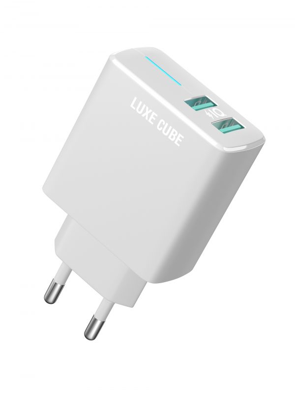 Зарядний пристрій Luxe Cube 2USB 12W Smart White (4826986900792)