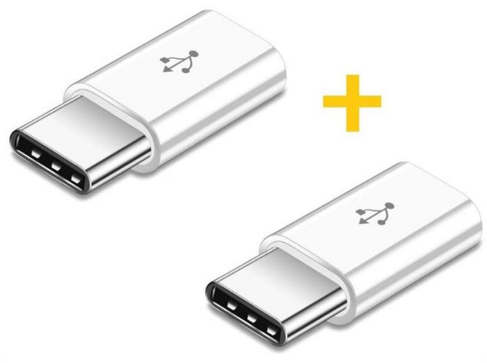 Адаптер XoKo AC-014 MicroUSB - Type-C White 2шт. (XK-AC014-WHT2)