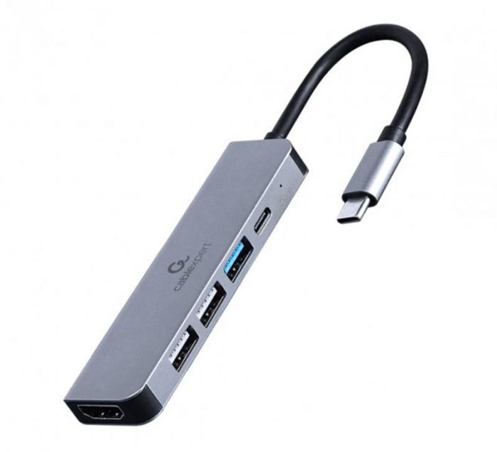 Док-станція Cablexpert USB-C 5-в-1 (A-CM-COMBO5-03) USB/HDMI/PD