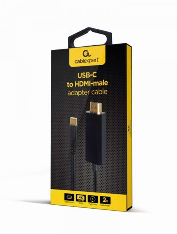 Кабель Cablexpert USB Type-C - HDMI (M/M), 2 м, чорний (A-CM-HDMIM-01) 