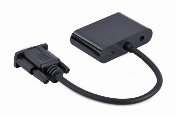 Адаптер Cablexpert VGA - HDMI+VGA (M/F), 0.15 м, Black (A-VGA-HDMI-02)