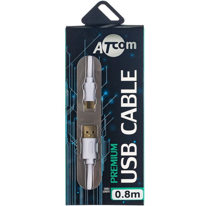Кабель Atcom USB-C - Lightning, 2.4 А, 0,8м, White, блістер (A15277)