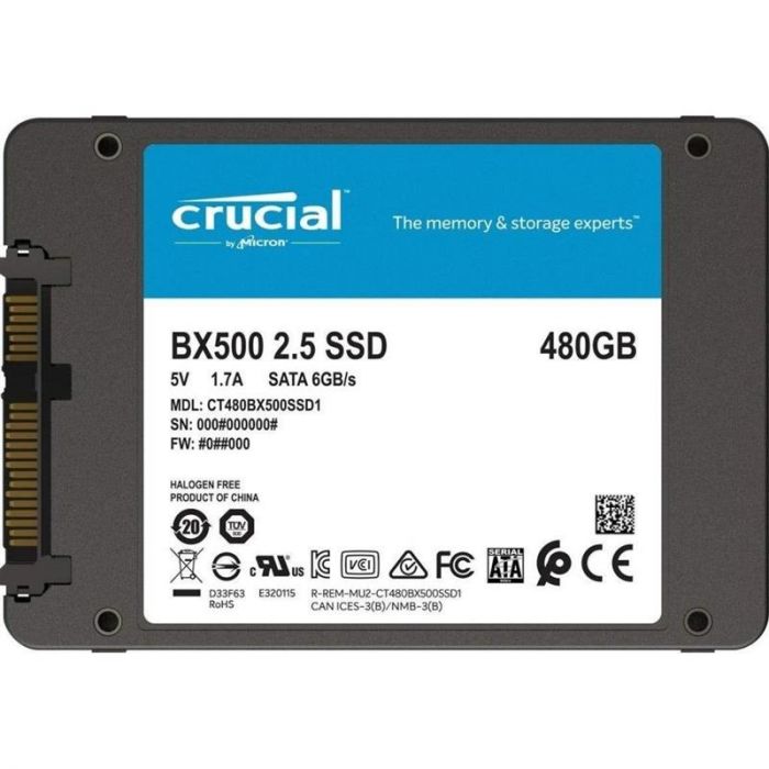 Накопичувач SSD 240GB Crucial BX500 2.5" SATAIII 3D NAND TLC (CT240BX500SSD1)