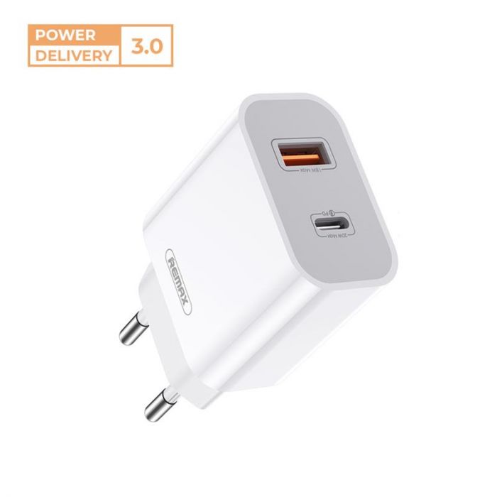 Мережевий зарядний пристрій Remax Surie Series 20W RP-U68 W (2USB 3А) White