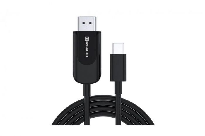Кабель REAL-EL CHD-180 HDMI - USB Type-C (M/M), 1.8 м, Black (EL123500044)
