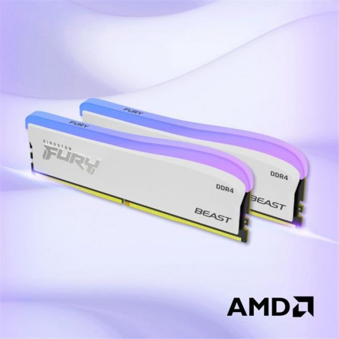 Модуль пам`ятi DDR4 16GB/3600 Kingston Fury Beast White RGB SE (KF436C18BWA/16)