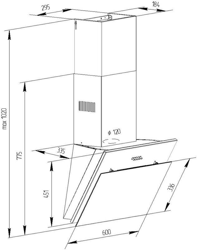 Витяжка Pyramida NR-MG 60 M WH