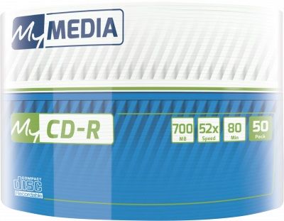 Диски CD-R MyMedia (69206) 700MB 52x Wrap 50шт Full Printable без шпинделя