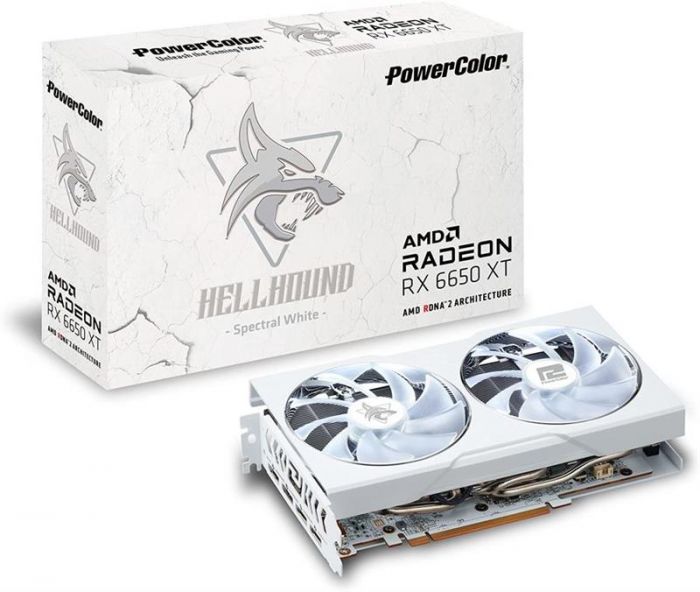 Відеокарта AMD Radeon RX 6650 XT 8GB GDDR6 Hellhound Spectral White PowerColor (AXRX 6650 XT 8GBD6-3DHLV2/OC)