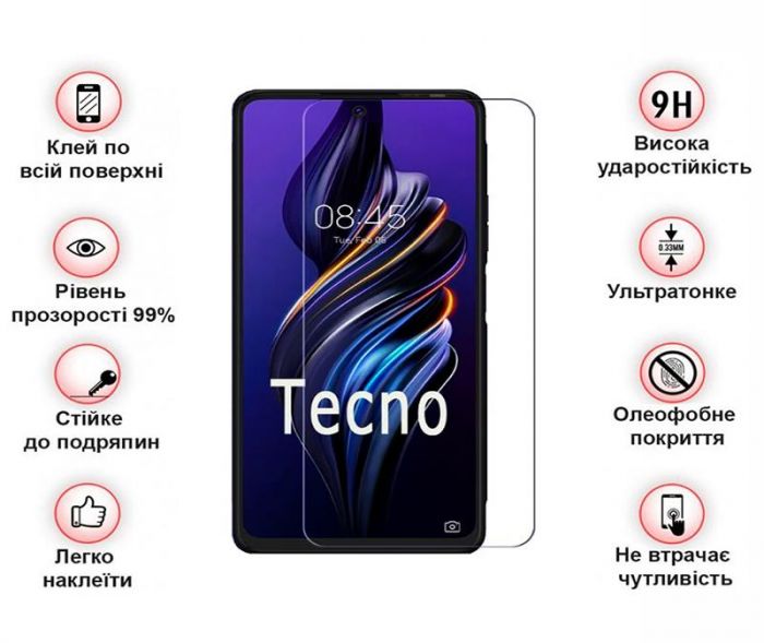 Захисне скло BeCover для Tecno POVA Neo 2 (LG6n) Crystal Clear Glass 3D (708551)