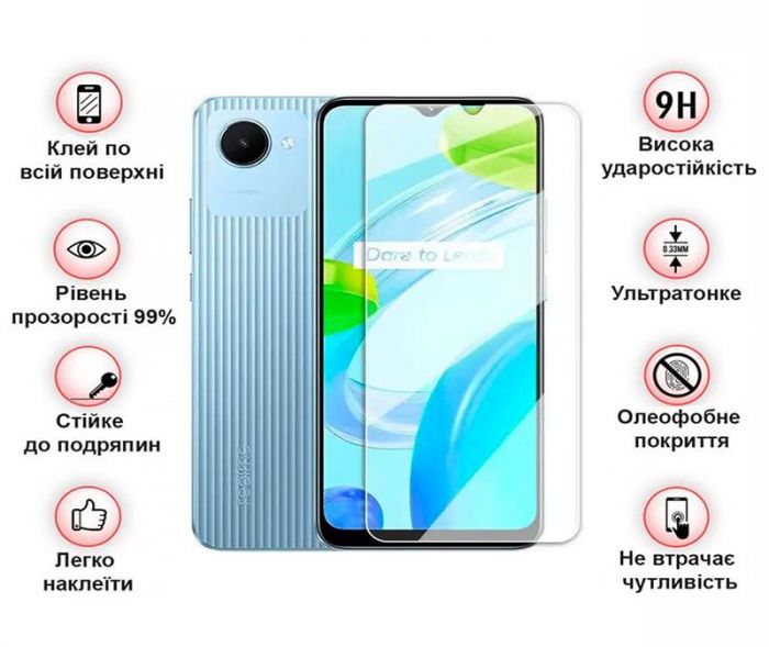 Захисне скло BeCover для Realme C30/C30s/C33 Crystal Clear Glass 3D (708567)