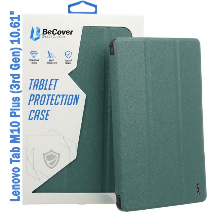 Чохол-книжка BeCover Soft Edge для Lenovo Tab M10 Plus TB-125F (3rd Gen) 10.61" Dark Green (708368)