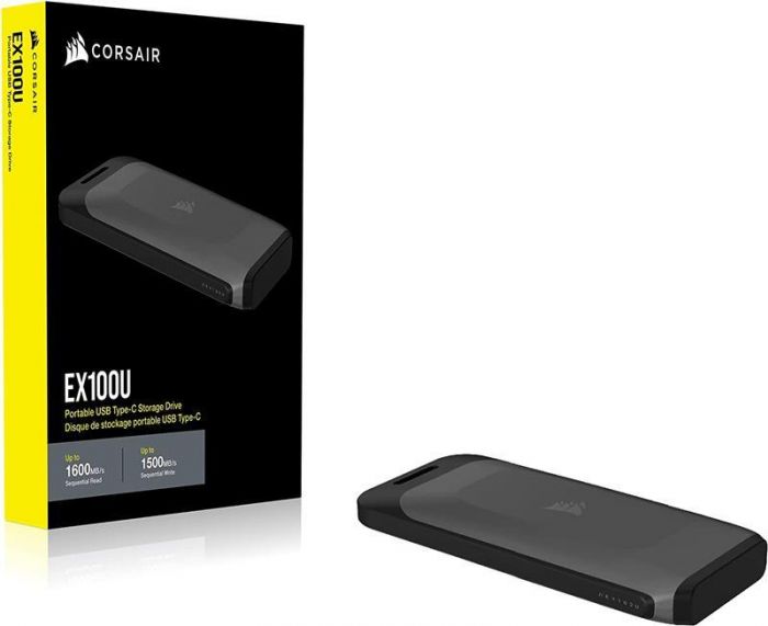 Накопичувач зовнішній SSD Portable USB 2.0ТB Corsair EX100U Black (CSSD-EX100U2TB)