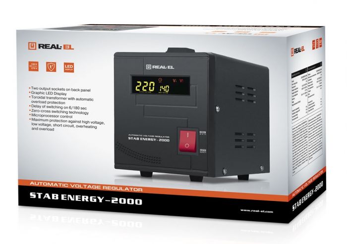 Стабілізатор REAL-EL Stab Energy-2000 Black