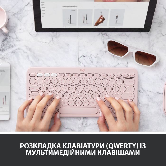 Клавіатура бездротова Logitech K380 Multi-Device Bluetooth Rose (920-009867)