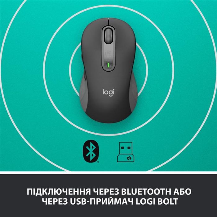 Мишка бездротова Logitech Signature M650 (910-006253) Graphite USB