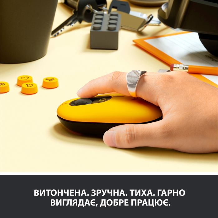 Миша бездротова Logitech POP Mouse Bluetooth Blast Yellow (910-006546)