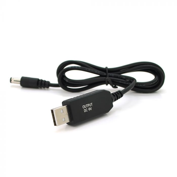 Кабель для роутера 5.5/2.5mm(M)=> USB2.0 (Out:9V), 1м, Black, OEM (KPFR/5-9/29887)