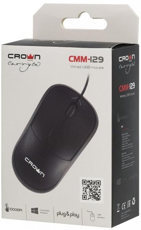 Миша CROWN CMM-129 Black USB