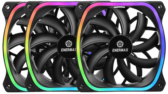 Вентилятор Enermax SquA RGB (3pcs Pack) (UCSQARGB12P-BP3); 120х120х26мм, 3-pin, 4-pin