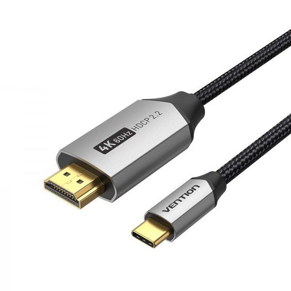 Кабель Vention HDMI - USB Type-C V 2.0 (M/M), 2 м, Grey (CRBBH)