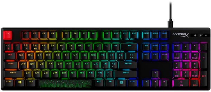 Клавіатура HyperX Alloy Origins Aqua RGB PBT ENG/UKR Black (639N5AA) 