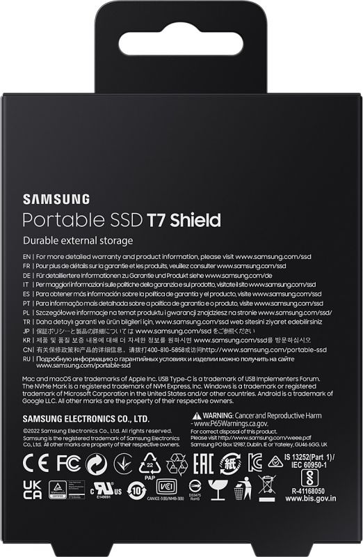 Накопичувач зовнішній SSD 4TB Samsung T7 Shield Black (MU-PE4T0S/EU)