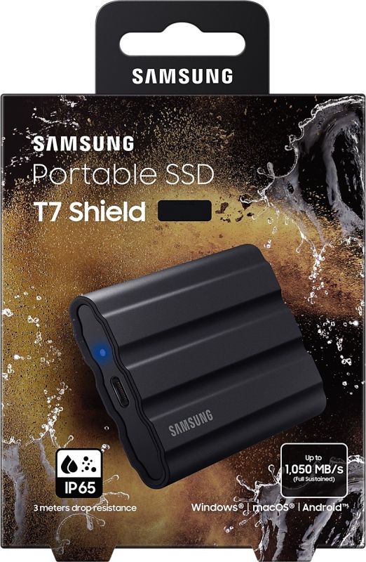 Накопичувач зовнішній SSD 2TB Samsung T7 Shield Black (MU-PE2T0S/EU)