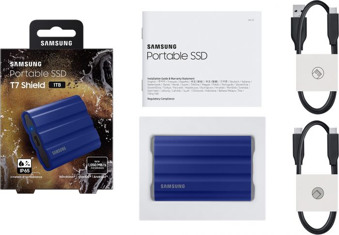 Накопичувач зовнішній SSD 1TB Samsung T7 Shield Blue (MU-PE1T0R/EU)