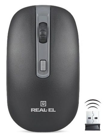 Мишка бездротова REAL-EL RM-303 Black/Grey USB