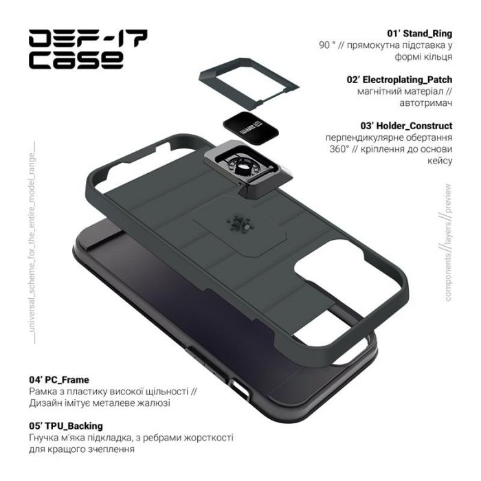 Чохол-накладка Armorstandart DEF17 для Apple iPhone 12/12 Pro Black (ARM61334)