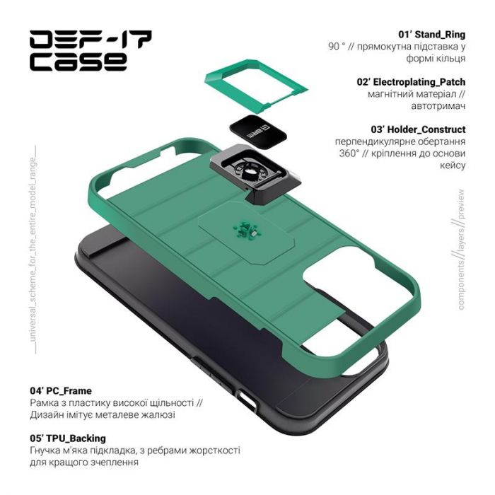 Чохол-накладка Armorstandart DEF17 для Apple iPhone 12/12 Pro Military Green (ARM61335)