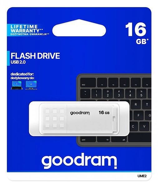 Флеш-накопичувач USB 16GB GOODRAM UME2 White (UME2-0160W0R11)