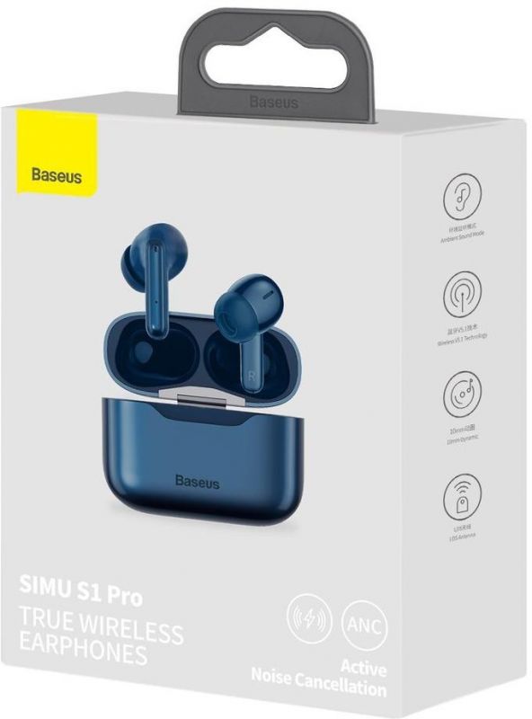 Bluetooth-гарнітура Baseus Simu ANC S1 Pro Blue (NGS1P-03)