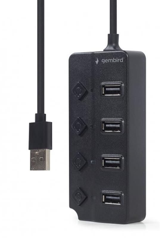 USB-хаб Gembird 4 ports (UHB-U2P4P-01) з вимикачами