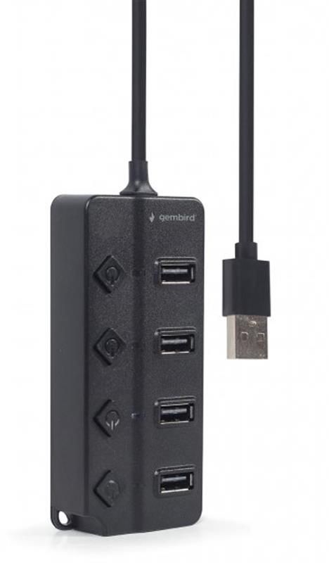 USB-хаб Gembird 4 ports (UHB-U2P4P-01) з вимикачами