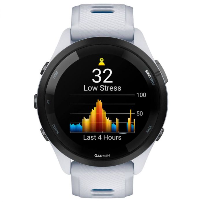 Смарт-годинник Garmin Forerunner 265 Black Bezel with Whitestone Case and Whitestone/Tidal Blue Silicone Band (010-02810-51)