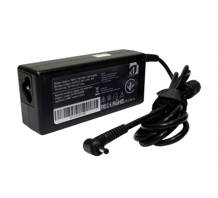 Блок живлення 1StCharger для ноутбука Lenovo 20V 45W 2.25A 3.0х1.0мм (AC1STLE45WE)