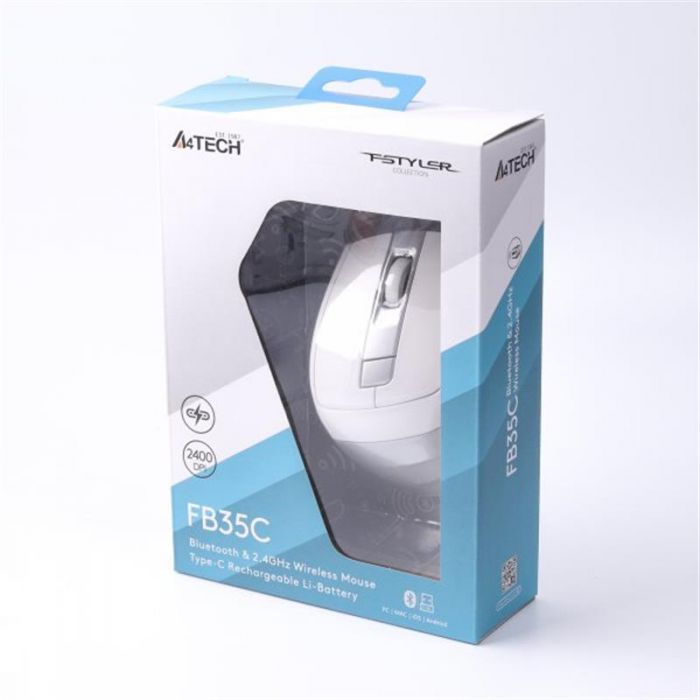 Миша бездротова A4Tech Fstyler FB35C Icy White USB