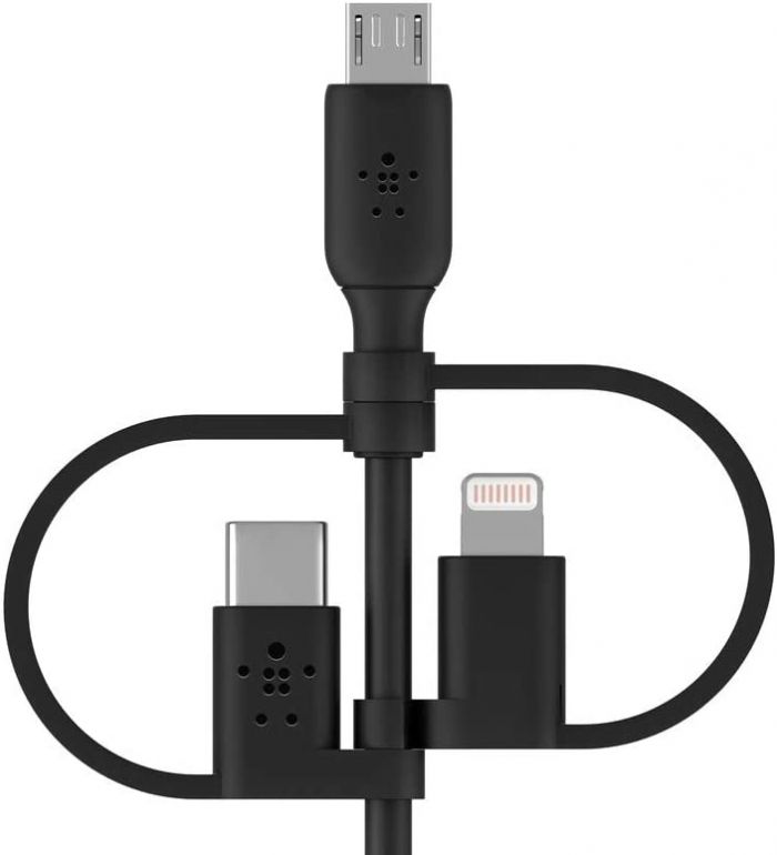 Кабель Belkin Boost Charge Universal USB - USB-C/Lightning/MicroUSB 1 м Black (CAC001bt1MBK)