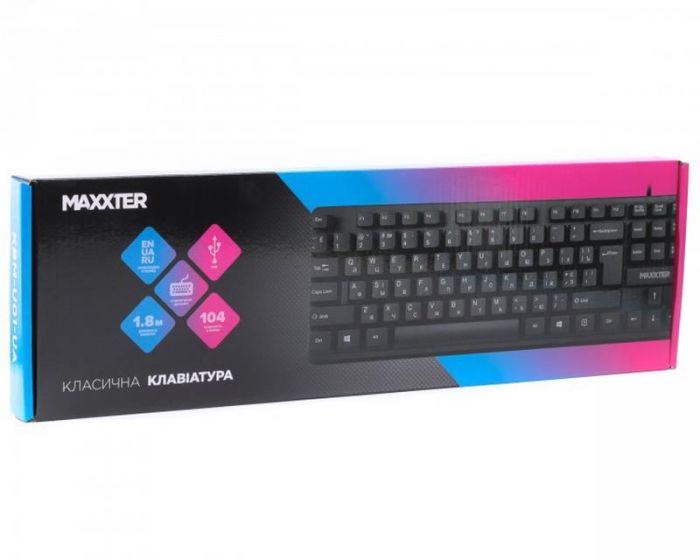 Клавiатура Maxxter KBM-U01-UA Black USB